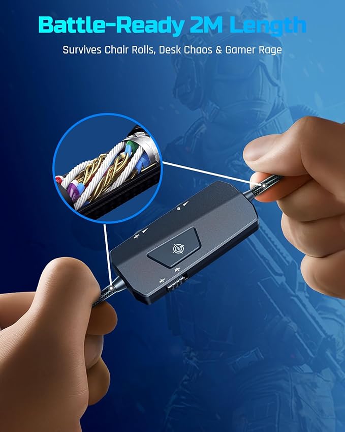 NUBWO HG03 Wired USB-A Gaming Headset for PC Computer Headset with 7.1 Surround Sound Noise Canceling Mic 50MM Driver Wired Headphones for PC Laptop Office - White