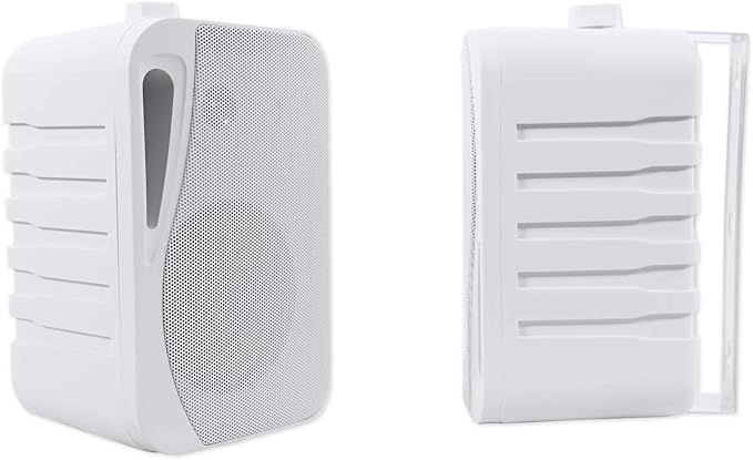 Rockville HP4S Pair 360W 4 Outdoor/Indoor Speakers 4 Ohm Weather-Resistant Swivel Brackets 4 Woofer + 1/2 Tweeter for Home Theater and Patio