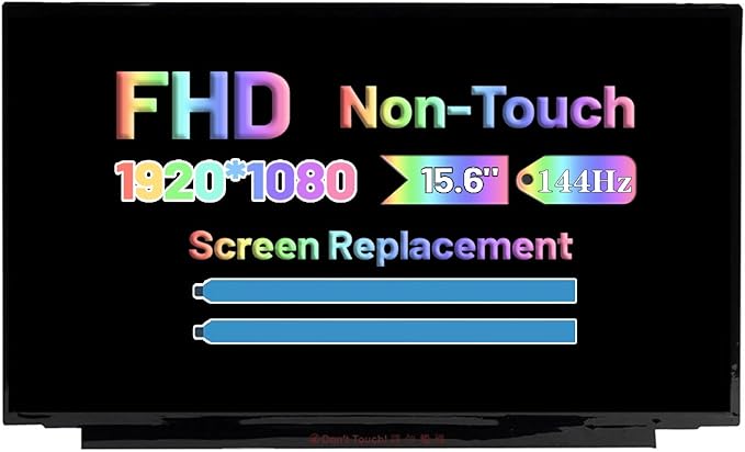 144HZ Screen Replacement N13295-001 N84474-001 M10828-JD1 for HP Victus 15-FA 15-FB 15-FA0031DX 15-FA0032DX 15-FA1093DX 15-FB1013DX NV156FHM-NX5 V8.0 V8.1 LCD LED Display Panel (FHD 1920*1080 40 Pins)