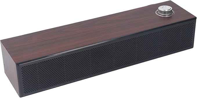 ANGGREK Desktop Computer Soundbar Computer Speakers HiFi Stereo AUX in Wired Plug and Play Volume Control Wooden Low Noise for Laptop