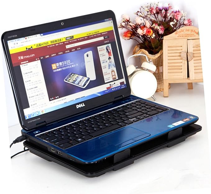 Laptop Cooling Pad with Quiet Fans USB Powered Notebook Radiator for Gaming and Office Use Black