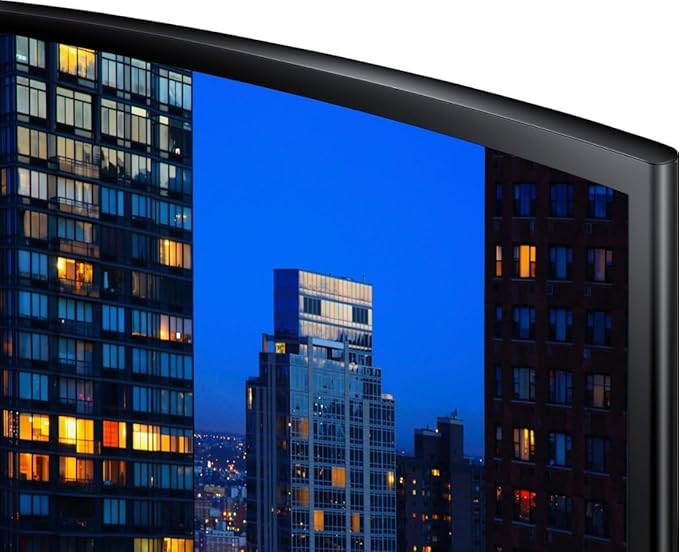 SAMSUNG 24 390C Series LED FHD Curved Monitor 60Hz Refresh Rate 4ms Response Time AMD FreeSync Monitor (HDMI VGA) Black with MTC HDMI Cable