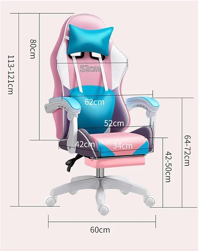 Computer Chair Fashion Gaming Chair Female Office Home Computer Chair Lift Reclining Game Chair with Audio Latex Cushion footrest