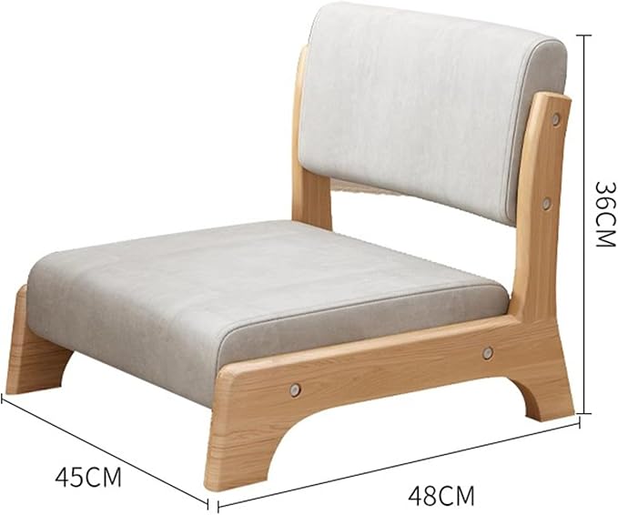 BTZHY Floor Chair Floor Chair Meditation Yoga Chair with Back Support Stool Without Legs Chair with backrest Made of Solid Wood