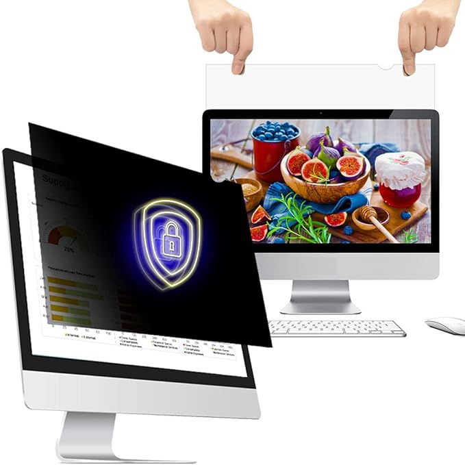 24 Inch - 16:10 Aspect Ratio - Computer Privacy Screen Filter for Widescreen Monitor - Anti-Glare - Anti-Scratch Protector Film - Protects Your Eyes from Harmful Glare and Blue Light