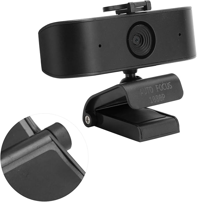 1080P USB Computer Camera with Microphone and Lens Cover for Online Conference and Teaching