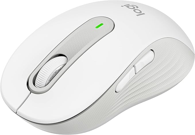 Logitech Signature M650 Wireless Mouse - for Small to Medium Sized Hands 2-Year Battery Silent Clicks Customizable Side Buttons Bluetooth for PC/Mac/Multi-Device/Chromebook - Off White