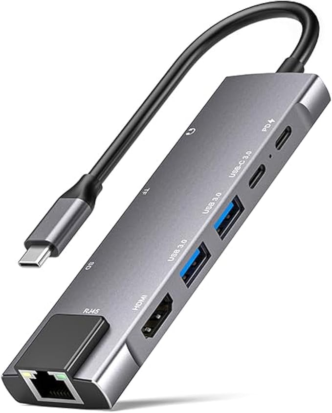 USB C Hub Mulitiport Adapter 9-in-1 Hub with 1Gbps Ethernet4K@30Hz HDMI100W Power Delivery 2 USB 3.0SD/TF Card Slots3.5mm JackUSB-C3.0 Data for MacBook Pro/Air iPad Pro M1/M2SurfaceXPS