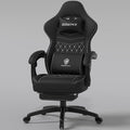 Dowinx Gaming Chair Breathable Fabric with Gel Pad Ergonomic Game Chair with Pocket Spring Cushion Comfortable Office Chair with Footrest and Storage Bag for Adults Black