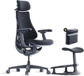 LiberNovo Dynamic Ergonomic Desk Chair + StepSync Footrest + Extra Battery Bundle - Comfy Home Office Chair with Adaptive Lumbar Support 160° Recline &amp Built-in Spine Stretch Black+45cm