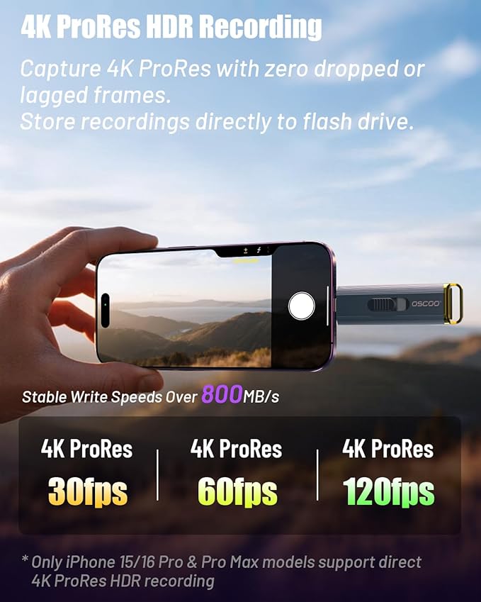 512GB Portable SSD Up to 2100MB/s Supports Apple 4K 60fps ProRes External Hard Drive USB 3.2 with USB-C &amp A for iPhone 15/16/17 Android Mac &amp PC Ideal for Photographers &amp Content Cre