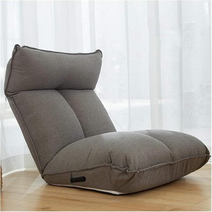ELEFOCUS Folding Sofa Chair Folding Floor Chair Removable and Washable 14 Gears Adjustable Meditation Chair for Bedroom(Dark Gray)