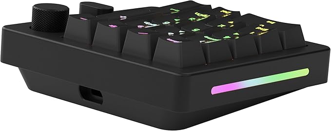 GLORIOUS GMMK Macro Pad - Black Mechanical Numpad - 10 Key USB Keypad - Hotswap Programmable Volume Knob RGB Backlit Wired &amp Wireless Bluetooth- Gaming Keyboard Number Pad