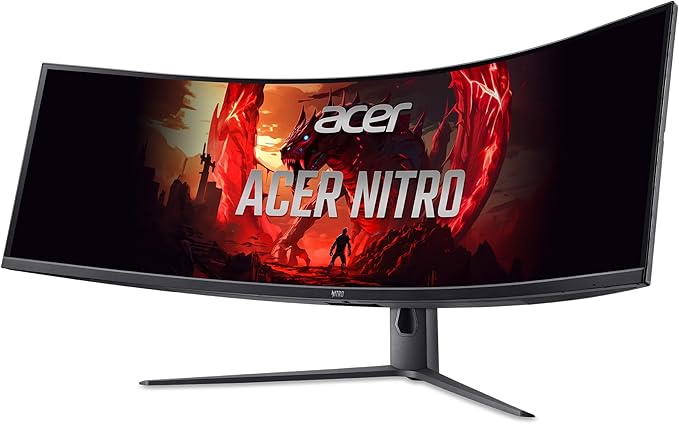 Acer Nitro 49” Gaming Monitor | UltraWide DQHD 5120 x 1440 | 1000R 32:9 Curved | AMD FreeSync | 240Hz Refresh Rate | 3ms (G to G) | 1 x Display Port 1.4 &amp 2 x HDMI 2.0 Ports | EI491CUR W3biiphx