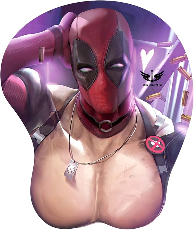 3D Anime Gaming Mousepad Ergonomic Mouse Pad with Wrist Support Rest Mousepad Gel Wrist Rest Memory Foam with Coaster Non-Slip &amp Pain Relief for Computer Wireless Home&ampOffice KG Alpha Dead