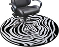 Black White Room Round Chair Mat for Carpeted Floor Anti-Slip Floor Protector Gaming Computer Chair Mat for Office Gaming Animal Skin Pattern Nature Theme Diameter 51 in