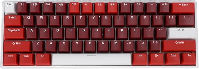 Vikye Mechanical Gaming Keyboard Portable 60% Layout 61 Keys Type C Wired Keyboard with RGB Backlight for Laptop PC Red Switch with Red Switch