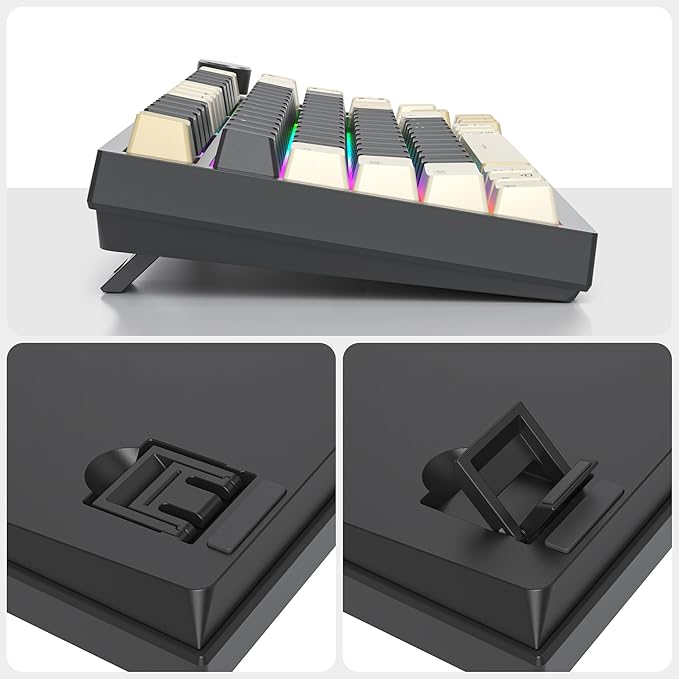 82 Keys Wireless Gaming Keyboard 75 PercentTriple Mode Bluetooth/2.4Ghz/USB Pre-lubed Hot Swappable Mechanical Keyboard w/Knob&ampSound-Absorbing Pads4000mAh Battery for Mac/Win (Black)