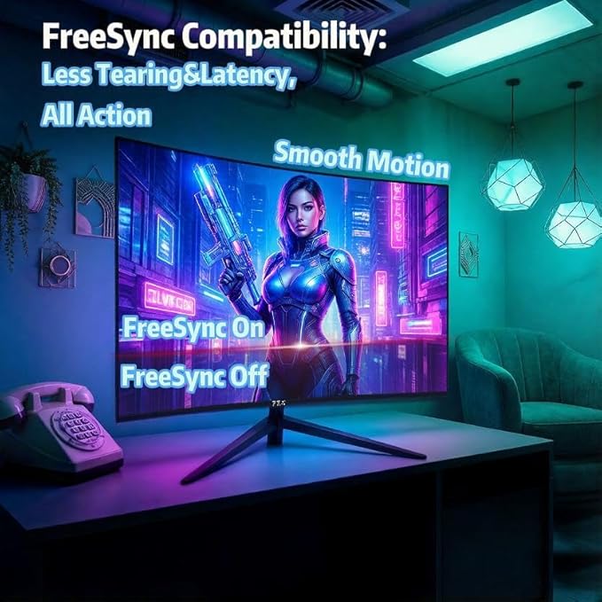 ZZA 27 Inch Curved 280Hz Gaming Monitor 1800R Curved Computer Gaming Monitor FHD 1080P 4000:1 120% sRGB 1Ms GTG|FreeSync|HDR|Low Blue Light|HDMI DP| VESA Support 100x100mm(No Speakers)