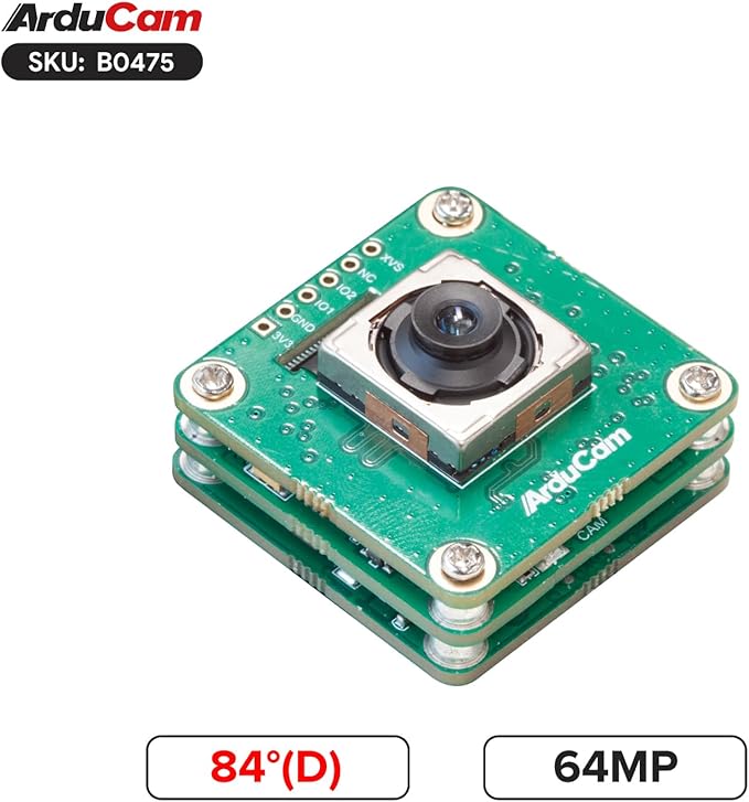 Arducam USB 3.0 Camera 64MP USB Camera Module 120fps High-Speed Webcam with 84°(D) Motorized Focus Lens and Metal Case Compatible with Windows and Linux OS