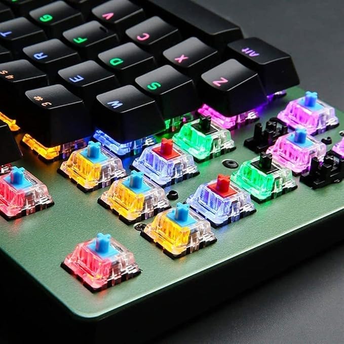 Mechanical Gaming Keyboard Wired Backlit Keyboard Anti-ghosting Gaming Keyboard Full Size Ergonomic Standard Keyboard for Desktop Computer PC (Black)