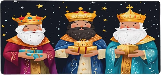 XXL Gaming Mouse Pad Extended (35.5X16) Three Wise Men Large Non-Slip Desk Mat Water-Resistant Keyboard Mousepad for Office &amp Home