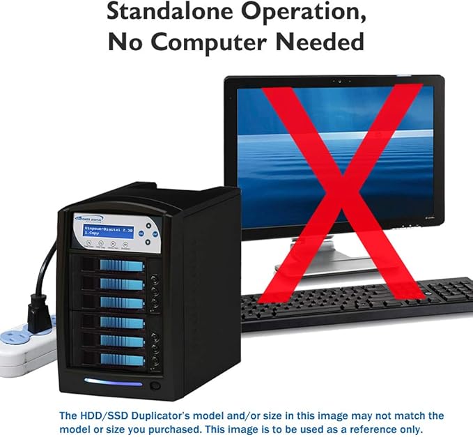 Vinpower Digital HDDShark 1 to 2 Standalone SATA Hard Drive HDD Duplicator Supports 2.5 and 3.5 SSD Transfer Speed 75MB/Sec
