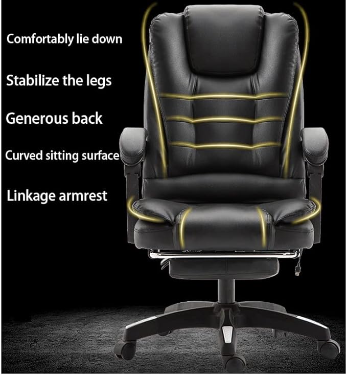 Office Chair Gaming Chair Computer Chair Gaming Chair Lying Massage Lifting Rotatable Armchair Footrest Office Adjustable Swivel Leather Executive Massage Chair