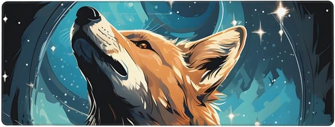 A Wolf That Overlooks Everything Large Mouse Pad XL Extended Gaming Pad Waterproof Desk Mat for Desktop Keyboard Non Slip Mousepad for Office Game Home 32.15x11.8