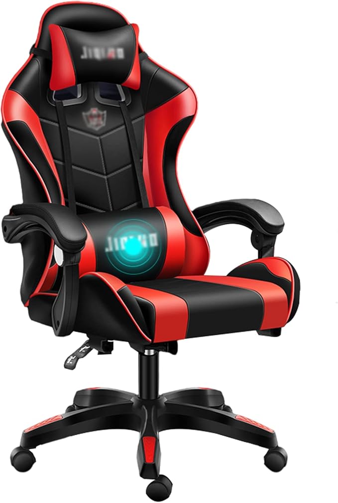 Office Boys Game Chair Computer Chair Lift Reclining Swivel Chair Office Chair Gaming Chair Home Boss Chair Ergonomic Chair Seat (Size:Aluminum Alloy feetColor:red)