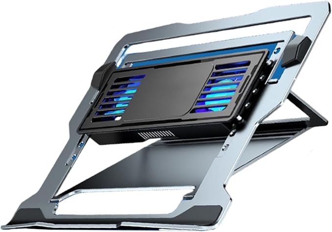 Laptop Cooling Pad Coolers with Quiet Fan for Computer PC Notebook Gaming Fan Adjustable Cooling Aluminum Laptop Stand