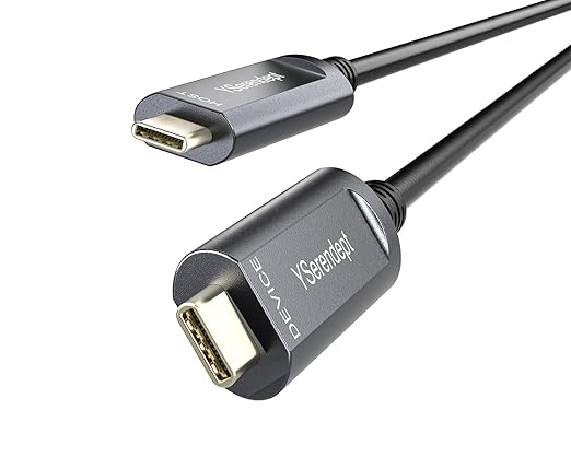 USB C Cable 65ft Fiber Optic10Gbps High Speed Data TransferCompatible with Logitech CamerasVR/ARHDDsProjectorsHubsGaming ConsolesWebcamsPrinterGrey