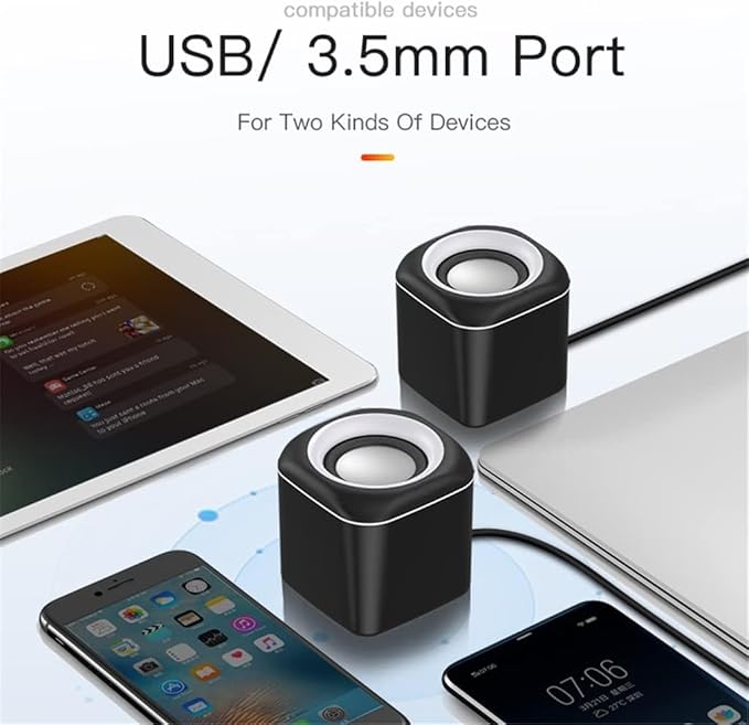 Computer Speakers for Desktop Computer Speaker Deep Bass Sound Loudspeaker USB Mini Audio Speakers for Laptop Notebook Desktop PC Multimedia Loudspeakers(A)