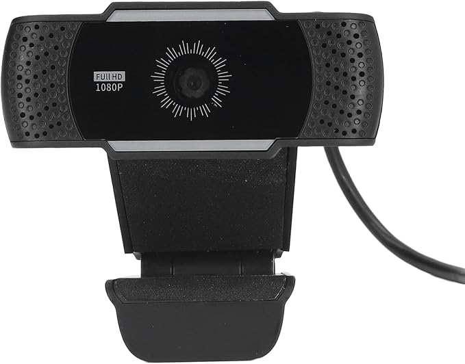 Computer Camera with Microphone Full HD 1080P USB Webcam Rotatable Clip - Automatic Noise Reduction Stereo Sound Ideal for Video Conferences and Webinars