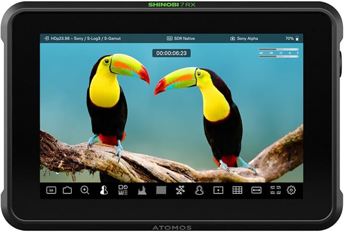Atomos Shinobi 7 RX 7-inch HDR Monitor Bundle with Universal Power Kit and Cold Shoe Mount (3 Items)
