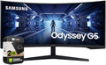 Samsung LC34G55TWW 34 inch Odyssey G55T WQHD 165Hz 1ms(MPRT) HDR Curved Gaming Monitor (Renewed) Bundle with 2 YR CPS Enhanced Protection Pack