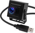 ELP Mini Aluminum Black Case USB Security Camera with 170degree Wide Angle Fisheye Lens USB2.0 Lightburn Camera for Home Security and Machine Vision System9.9ft/3m Cable for PC Laptop Jetson Nano