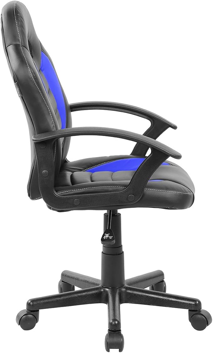 Kid's Gaming and Student Racer Chair with Wheels Lumbar Support High Back Adjustable Rolling Swivel Desk Chair (Blue)