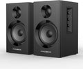 Powered Bookshelf Speakers HiFi Computer Gaming Monitors with Bluetooth 5.3 &amp 24-Bit USB DAC Stereo Speaker PC Speakers 3.5 Woofer1 Silk Dome Tweeter Adjustable Bass/Treble BT16-Black