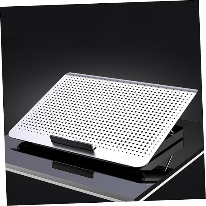Laptop Cooler Stand with Adjustable Silent Fan Aluminum Alloy Notebook Radiator for Heat Dissipation Ergonomic Cooling Accessory for Home Office and School Use