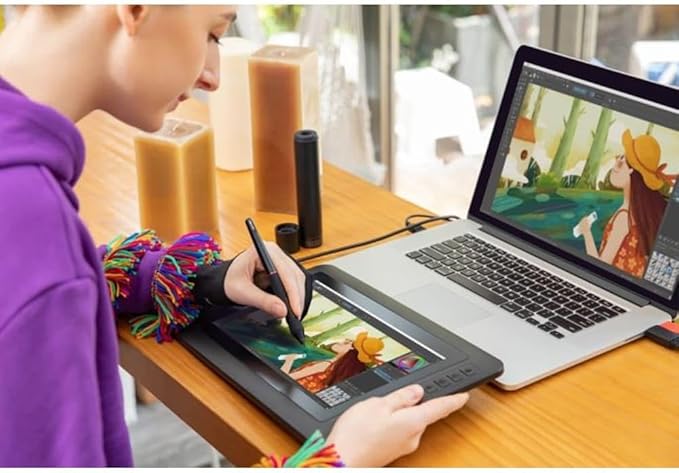 XP-PEN Artist12 11.6 Inch FHD Drawing Monitor Pen Display Graphic Monitor with PN06 Battery-Free Multi-Function Pen Holder and Glove 8192 Pressure Sensitivity