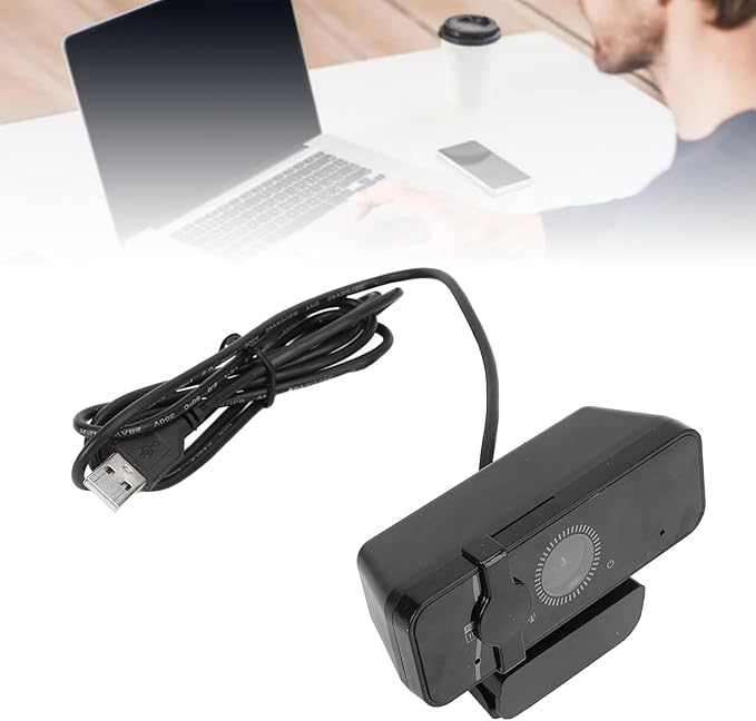 Generic 1080P Webcam Full HD Computer Camera with Noise Cancelling Microphone 360 Rotatable Head Plug and Play USB 2.0 1080P Video Wide Angle for PC Laptop