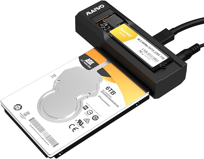 MAIWO NVMe SATA M.2 to SATA 2.5'' 3.5'' Hard Drive Enclosure USB-C 10Gbps Hard Drive Reader Tool Free PCIe NVMe NGFF SATA&ampM.2 Adapter Converter Supports Any Sizes M.2 &amp 2.5''/3.5''