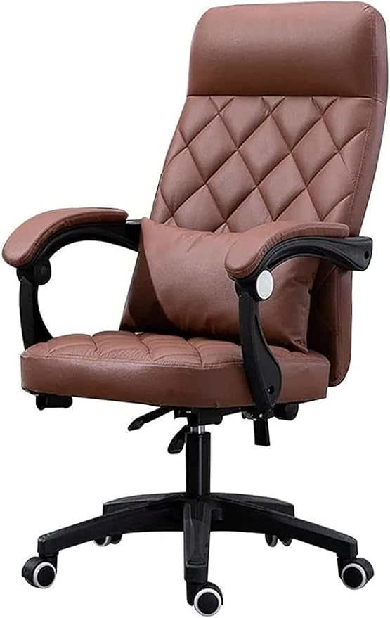 Office Recliner Office Chair Computer Table and Chair PU Leather Game Chair Lunch Break High Back Ergonomic Racing Chair Chair (Color:Amber)