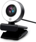 PC Webcam for Streaming HD 1080P PA552 USB Pro Computer Web Camera Video Cam for Mac Windows Laptop Conferencing Gaming Webcam with Touch Screen Ring Light &amp Microphone &amp Tripod