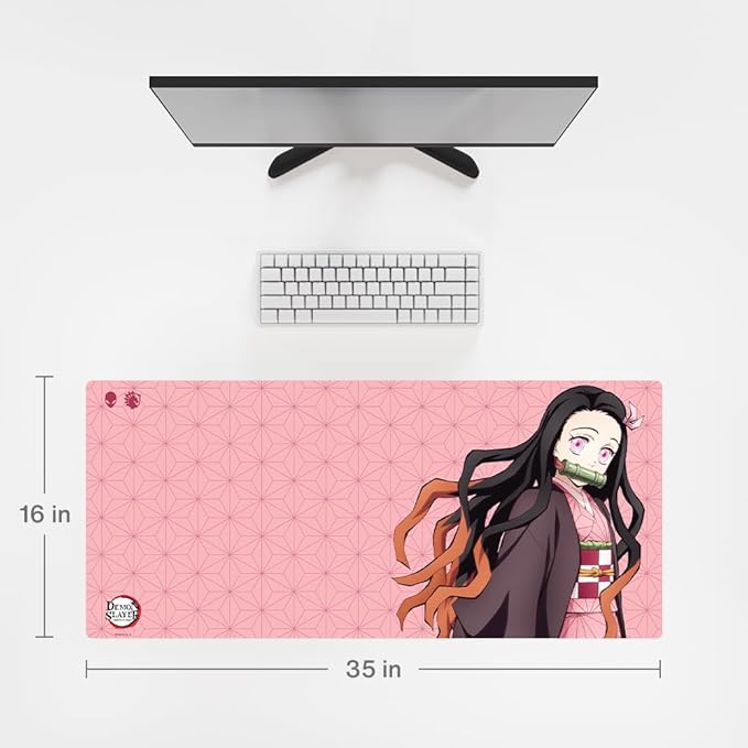 Demon Slayer Kimetsu No Yaiba Nezuko Gaming Mouse Pad Computer Mouse Mat Flat Stitched Edge Non-Slip Rubber Base Gamers &amp Office Use - Officially Licensed
