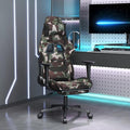 Gaming Chair with Footrest Ergonomic Office Chair Computer Chair with Footrest and Lumbar Support Height Adjustable Game Chair with 360°Swivel Seat Camouflage and Black Fabric