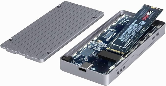 Smart Display Screen M.2 Solid State Drive Case 10GB Protocol NVMe/Data Aluminum Alloy Housing(Color:D)