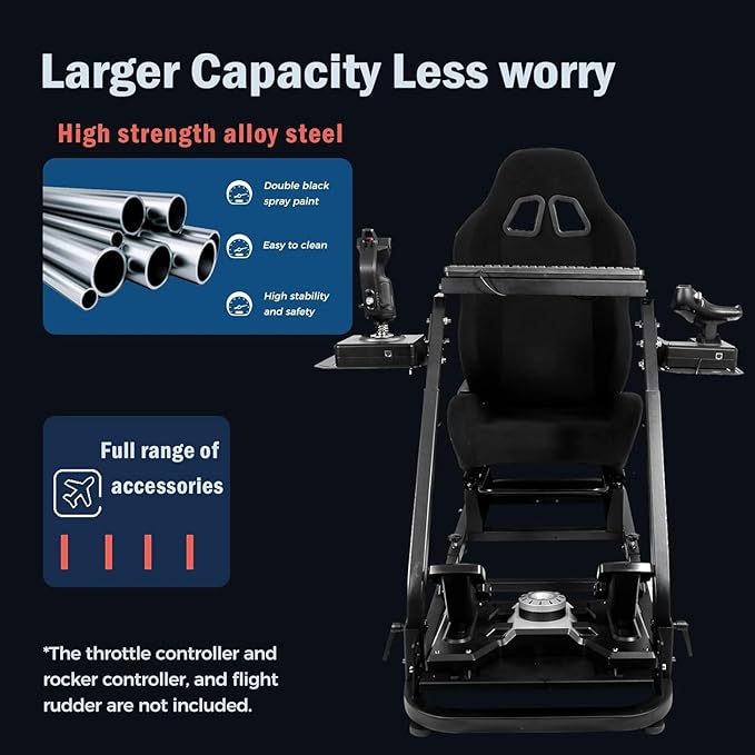 Flight Simulator Cockpit &amp Racing Simulator Cockpit Compatible for Logitech G27 G29 X52 for Thrustmaster Hotas Warthog Wheel Pedal Shifter Keyboard and Flight Stick Not Included