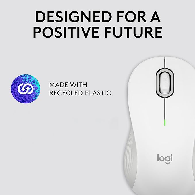 Logitech Signature M550 Wireless Mouse - for Small to Medium Sized Hands 2-Year Battery Silent Clicks Bluetooth Multi-Device Compatibility - Off White